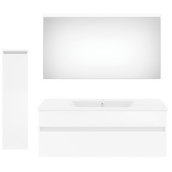 Get2You Badmöbel-Set »twenty one«, 4-teilig, Waschbecken BxHxT: 122 x 1,5 x 51 cm, montiert - weiss