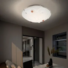 GLOBO Deckenleuchte 1-flammig rund opal mit Dekorsteinen, 1x LED 8,0 W 640 lm, D 25 cm