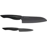 Kyocera SHIN Messerset 2-tlg. Gemüsemesser/Santokumesser 18 cm Schwarz
