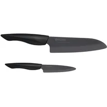 Kyocera SHIN Messerset 2-tlg. Gemüsemesser/Santokumesser 18 cm Schwarz