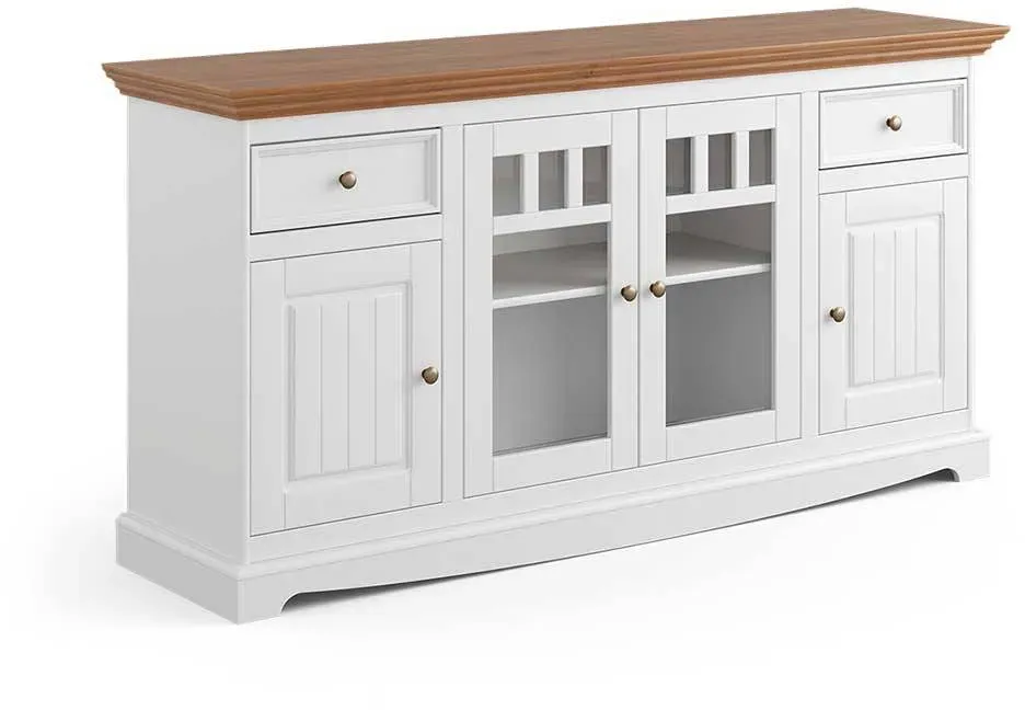 Kommode Sideboard in Weiß mit zwei Schubladen