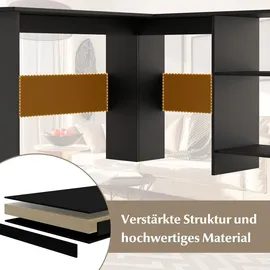 Costway Schreibtisch L-Form, 130... x 130 x 74 cm Schwarz
