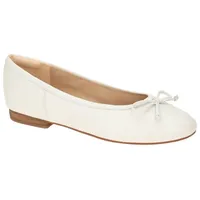 CLARKS Fawna Lily Ballerinas, White Leather, 36