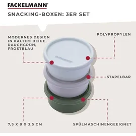 Fackelmann Snacking-Boxen 3er-Set 3,3 x 8 cm grün