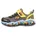 Sneaker Black Gray Textile/Synthetic/Yellow Trim 22
