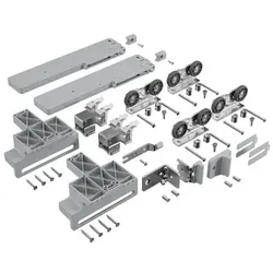 TopLine 1 Set Laufteile mit Dämpfung für 2-türigen Schrank, 75 kg