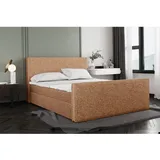 Kaiser Boxspringbett Mit Bettkasten Und Matratze + Topper Lila Stof Puente Marille 140x200 Cm