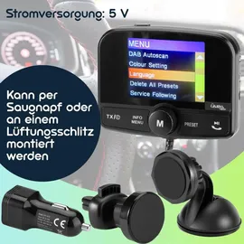 casativo-tech Einfach DAB+ über FM hören - 4in1 Kfz DAB Radio Empfänger mit Bluetooth 5.0, Freisprechanlage & FM Transmitter - Kristallklarer Digital-Sound im