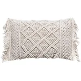 Atmosphera Kissen Macramé 30 x 50 cm Beige