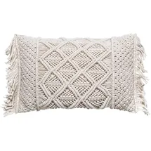 Atmosphera Kissen Macramé 30 x 50 cm Beige