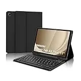 Samsung Tablet A9 Plus Hülle mit Tastatur, Tastatur Hülle für Samsung Galaxy Tab A9+ 2023 11 Zoll, Magnetisch Abnehmbarer Galaxy Tab A9 Plus Tastatur Hülle mit QWERTZ Layout Pencil Halter, Schwarz