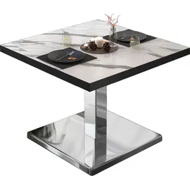 GGM Möbel Bistro Loungetisch Weiß Marmor 60 x 60 x 41 cm
