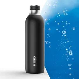 Brita sodaTRIO Edelstahlflasche schwarz groß – -Hilfsmittel Karbonisiererflasche (118440)