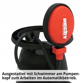Hecht Tauchpumpe 3415 integrierter Schwimmer 11000 l/h 400 W 6 m Förderhöhe 7 m Tauchtiefe