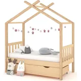 vidaXL Kinderbett mit Schublade Massivholz Kiefer 70x140 cm