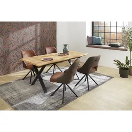 Jockenhöfer Drehstuhl Milo Leder braun 2er Set