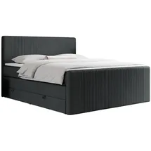 MKS Boxspringbett, KING DOREN 160/200 Dunkelgrau Struktur - H4