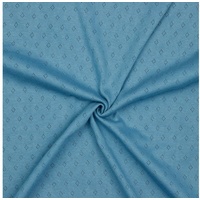 maDDma Stoff 0,5m Pointoille-Stoff Jersey Meterware Baumwollstoff Ajour Lochmuster, blau blau