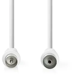 Nedis Koaxial Kabel - IEC (Coax) Stecker - IEC (Coax) Buchse - Vernickelt - 90 dB - 75 Ohm - Doppelt geschirmt - 10.0 m - Rund - PVC - Weiss - Umschlag