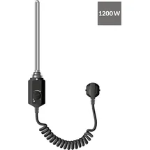 luxebath Heizstab 1200W Schwarz für Badheizkörper mit Thermostat
