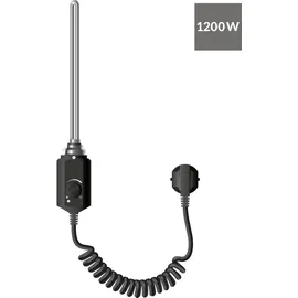 luxebath Heizstab 1200W Schwarz für Badheizkörper mit Thermostat