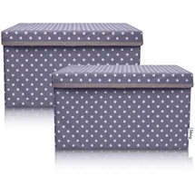 Lifeney Aufbewahrungskorb Dunkelgrau Punkte 37 x 25 x 21 cm