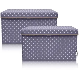 Lifeney Aufbewahrungskorb Dunkelgrau Punkte 37 x 25 x 21 cm