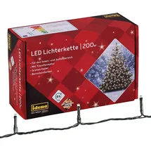 IDENA Lichterkette 200 LED grün 27,9 m