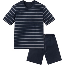 SCHIESSER Shorty, Baumwolle, V-Ausschnitt, für Herren, dunkelblau, XL