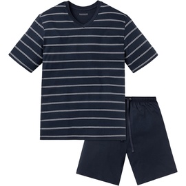 SCHIESSER Shorty, Baumwolle, V-Ausschnitt, für Herren, dunkelblau, XL
