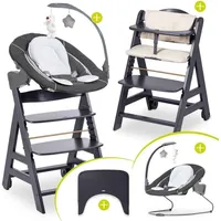 hauck Beta Plus Dark Grey 5-tlg. Newborn Set Deluxe (Treppenhochstuhl)