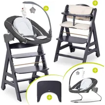 hauck Beta Plus Dark Grey 5-tlg. Newborn Set Deluxe (Treppenhochstuhl)