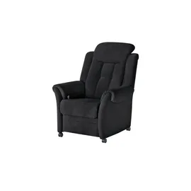 Polstermöbel Oelsa Fernsehsessel Andorra Mikrofaser 87 x 108 x 110 cm Schwarz mit Rollen
