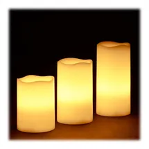 Relaxdays LED Kerzen 12 St. Creme