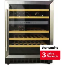 Hanseatic Weinkühlschrank "HWC46ECIA", Energieeffizienz: E (A-G), schwarz, B:59,5cm H:82cm T:57cm, Weinkühlschränke, inkl. 3 Jahre Herstellergarantie
