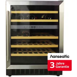 Hanseatic Weinkühlschrank "HWC46ECIA", Energieeffizienz: E (A-G), schwarz, B:59,5cm H:82cm T:57cm, Weinkühlschränke, inkl. 3 Jahre Herstellergarantie