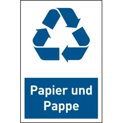 Design-Recyclingschild: Papier und Pappe, Folie selbstklebend, 150 x 100 mm - 100x150 mm Folie selbstklebend