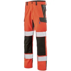 CEPOVETT Fluo Advanced Herren Arbeits-Hose mit Cordura Arbeitskleidung Schutz-Kleidung 270 g/qm PSA Kategorie 2 HV42 33109128 Neon-Rot - 42