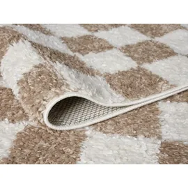 OTTO home Hochflor-Teppich Kiiki, Karo-Muster, rechteckig, Höhe: 30 mm, Kariert, auffälliges Schachbrettmuster, Wohnzimmer, Schlafzimmer grau 200 cm x 300 cm x 30 mm