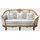 Casa Padrino Luxus Barock Wohnzimmer Sofa Weiß / Gold - Edles Handgefertigtes Antik Stil Sofa - Barock Wohnzimmer Möbel