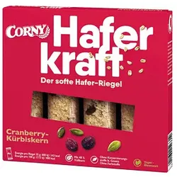 CORNY Haferkraft Cranberry-Kürbiskern Müsliriegel 4 Riegel