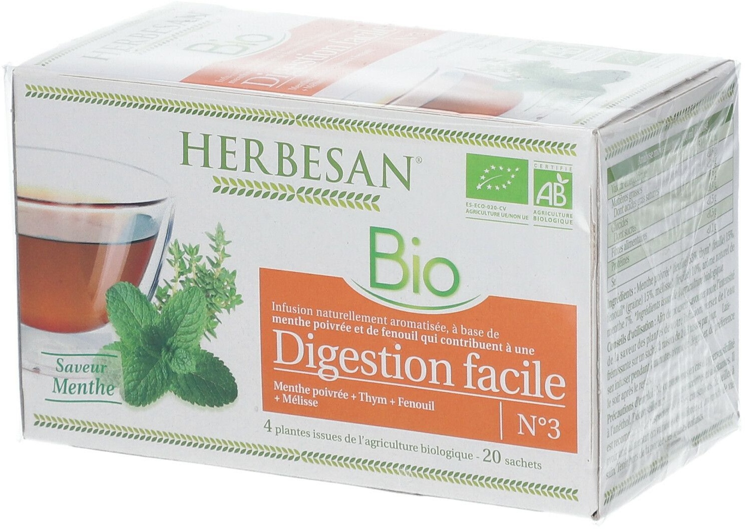 Herbesan® infusion Digestion facile bio 20 pc(s) sachet(s) filtre(s)