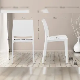 CLP Maya Gartenstuhl-Set 44 x 50 x 81 cm weiß 2 St.