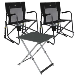 Set GCI Tisch Camp Table 25 & 2 Schaukelstühle Freestyle Rocker Black