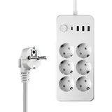 LELYFIT Mehrfachsteckdose ,Mehrfachsteckdose mit Schalter USB C Mehrfachstecker, Steckerleiste mit 2M Verlängerungskabel