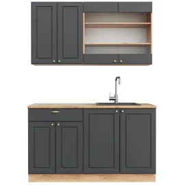 Vicco Küchenzeile Fame-Line 140 cm Anthrazit Eiche