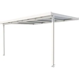 Gutta Terrassendach Premium 410 x 306 cm weiß / Polycarbonat opal weiß