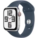 Apple Watch SE 2023 GPS + Cellular 44 mm  Aluminiumgehäuse silber, Sportarmband sturmblau M/L