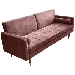 riess-ambiente Schlafsofa COUTURE - 196cm altrosa Microvelours 3-Sitzer Couch Bettfunktion ink. Kissen