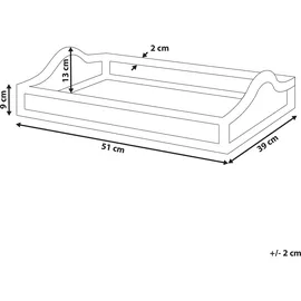 Beliani Dekotablett CALAYAN Rattan Beige